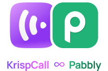 KrispCall x Pabbly mobile logo