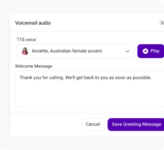 Voicemail Greeting new customer support