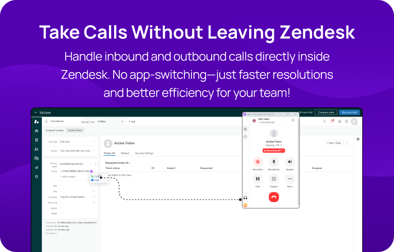 Zendesk integration mobile overview