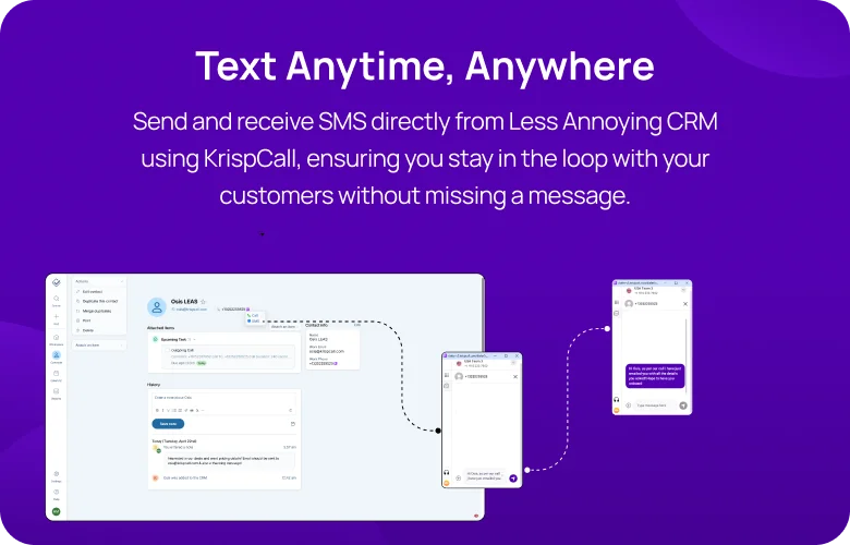 2Less annoying CRM Integration Overview Mobile