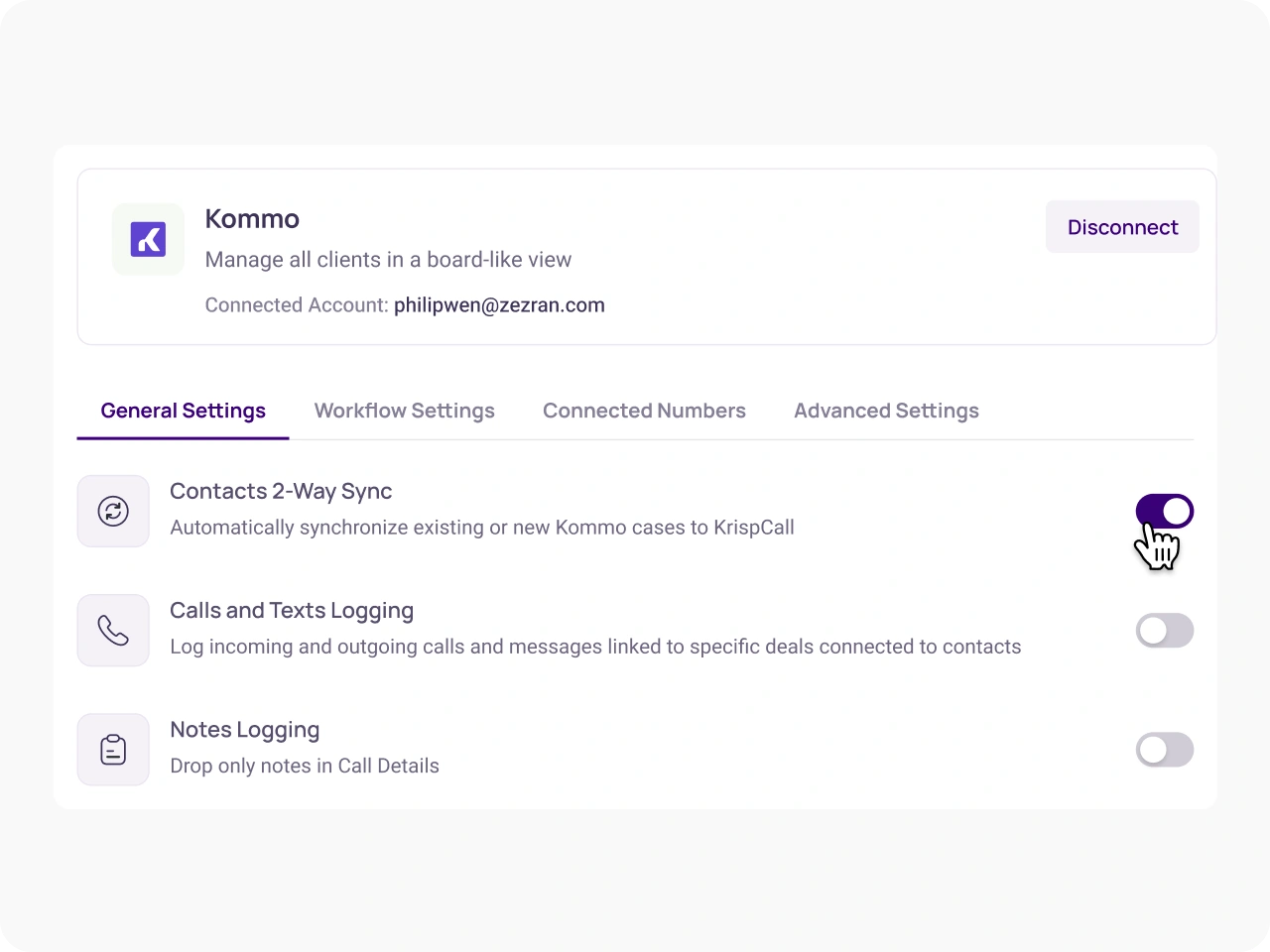 Activate Kommo CRM Integration KrispCallxKommo img
