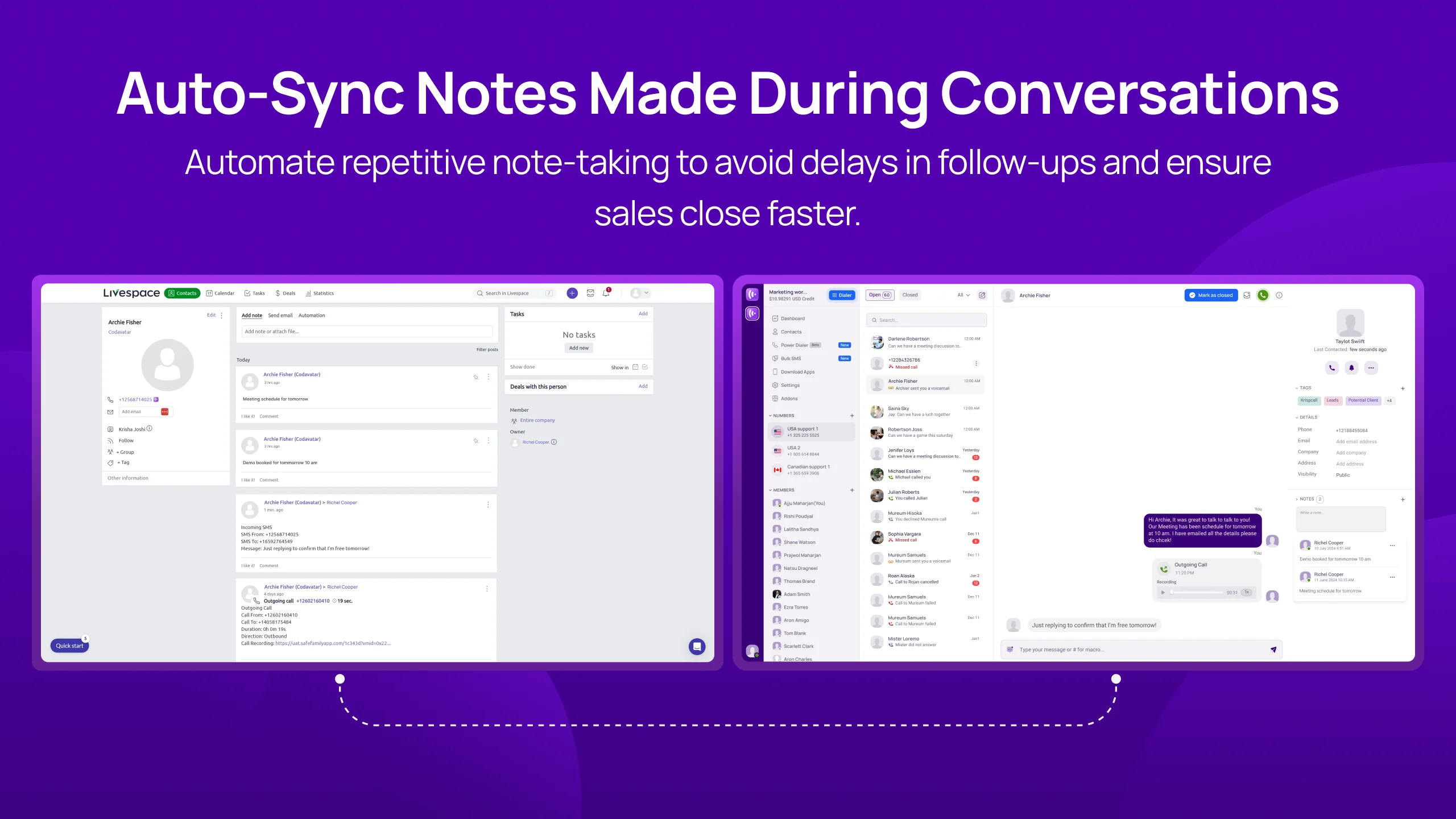 Auto-Sync Notes Made During Conversations slider img