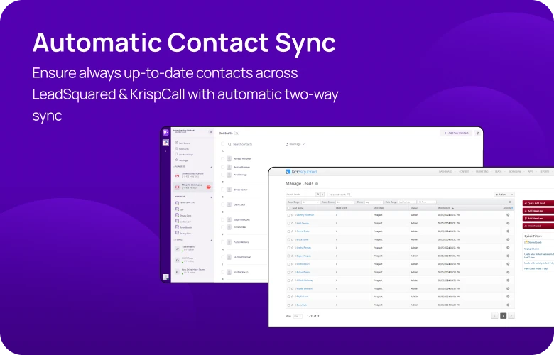 Automatic Contact Sync KrispCallxLeadSquared mobile img