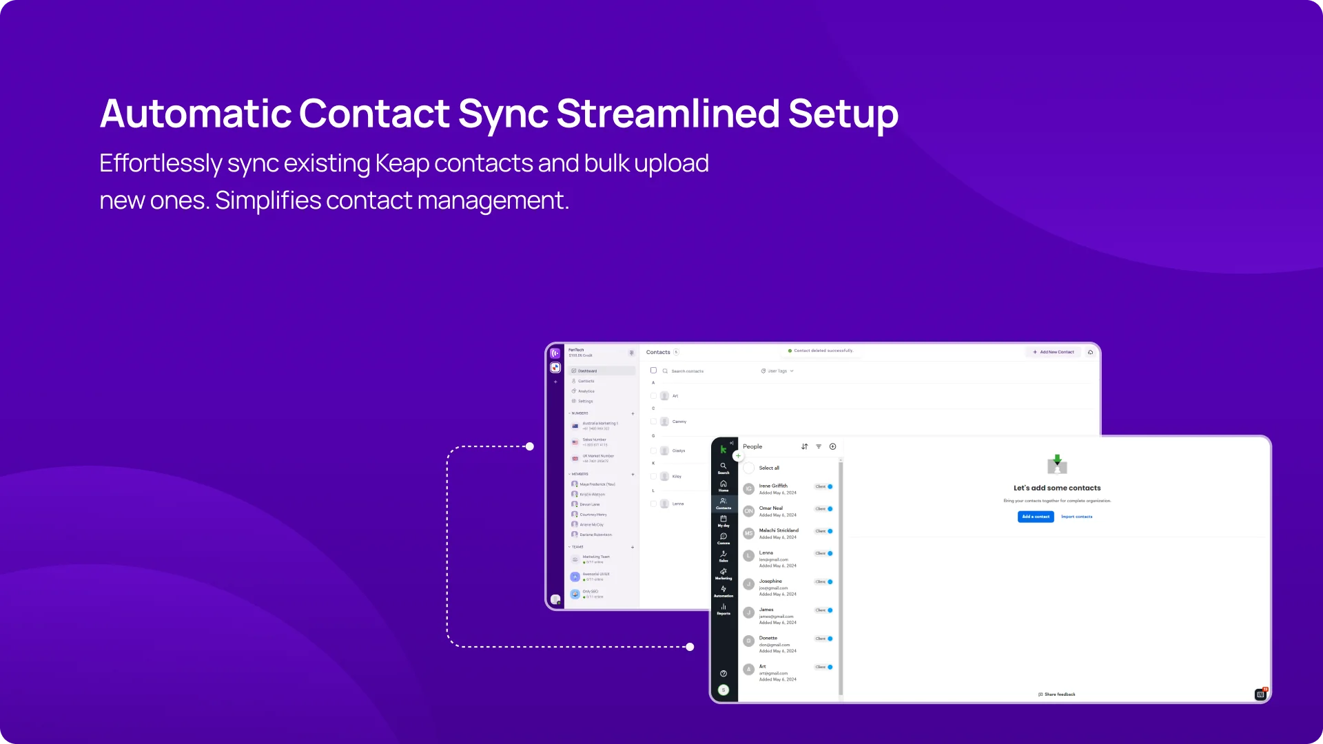 Automatic Contact Sync Streamlined Setup KrispCallxKeap image