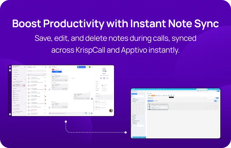 Boost Productivity with Instant Note Sync KrispCallxApptivo respo img