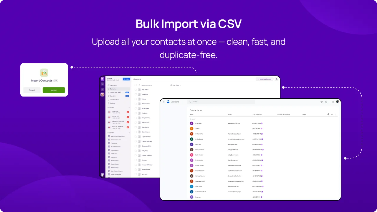 Bulk Import via CSV google contacts
