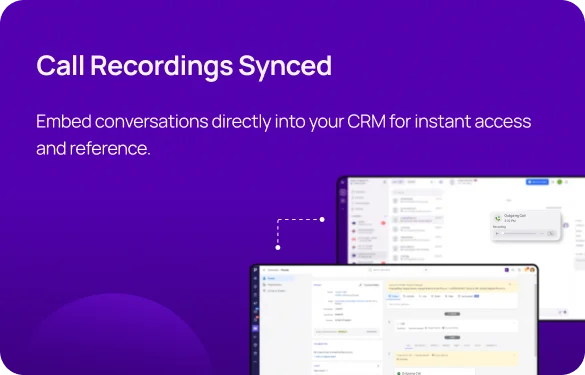 Call Recordings Synced respo KrispCall X Pipedrive img