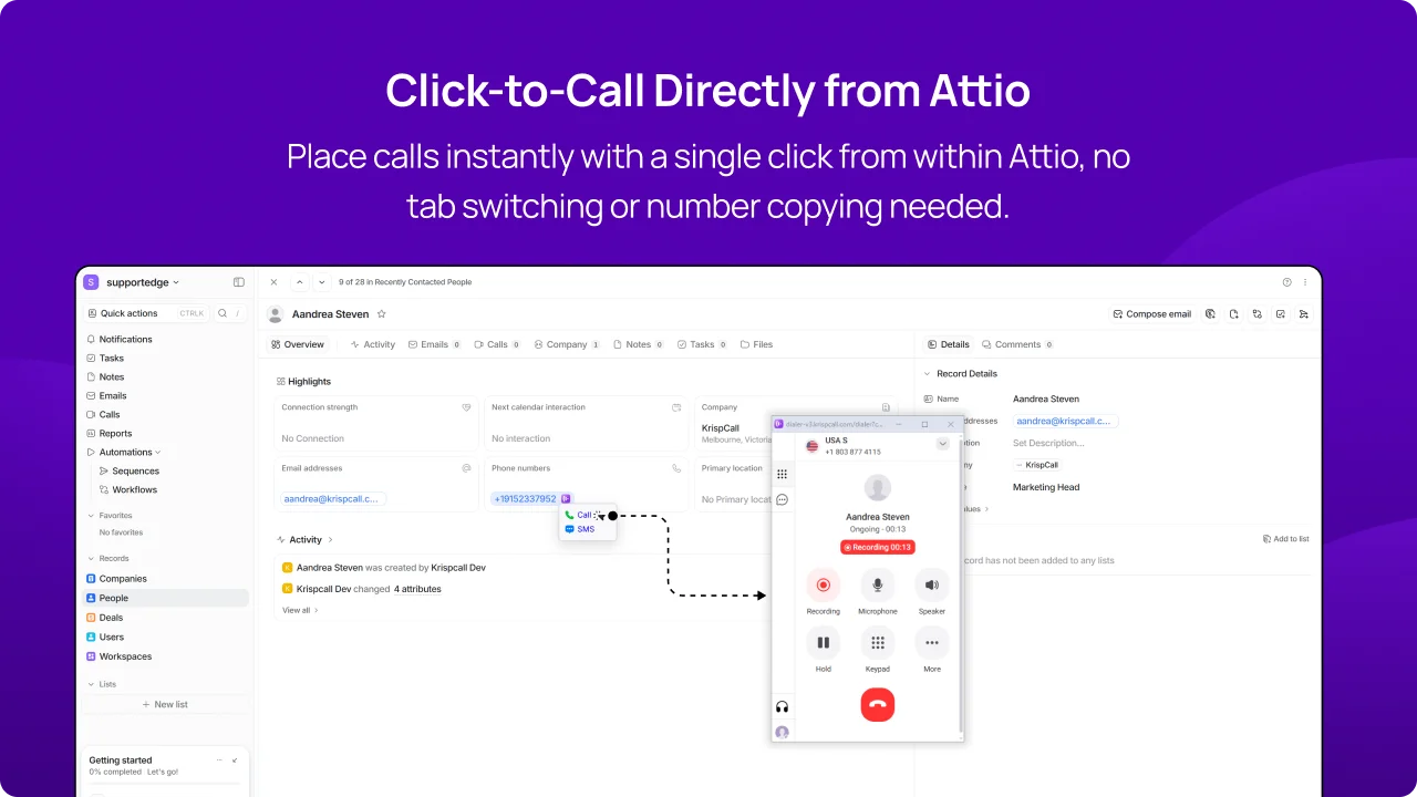Click-to-Call Directly from Attio