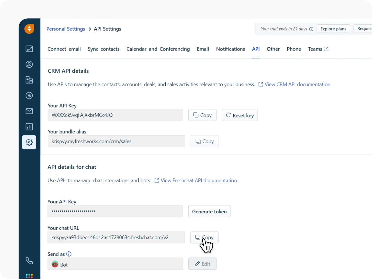 Complete the Integration Setup KrispCallxFreshsales img
