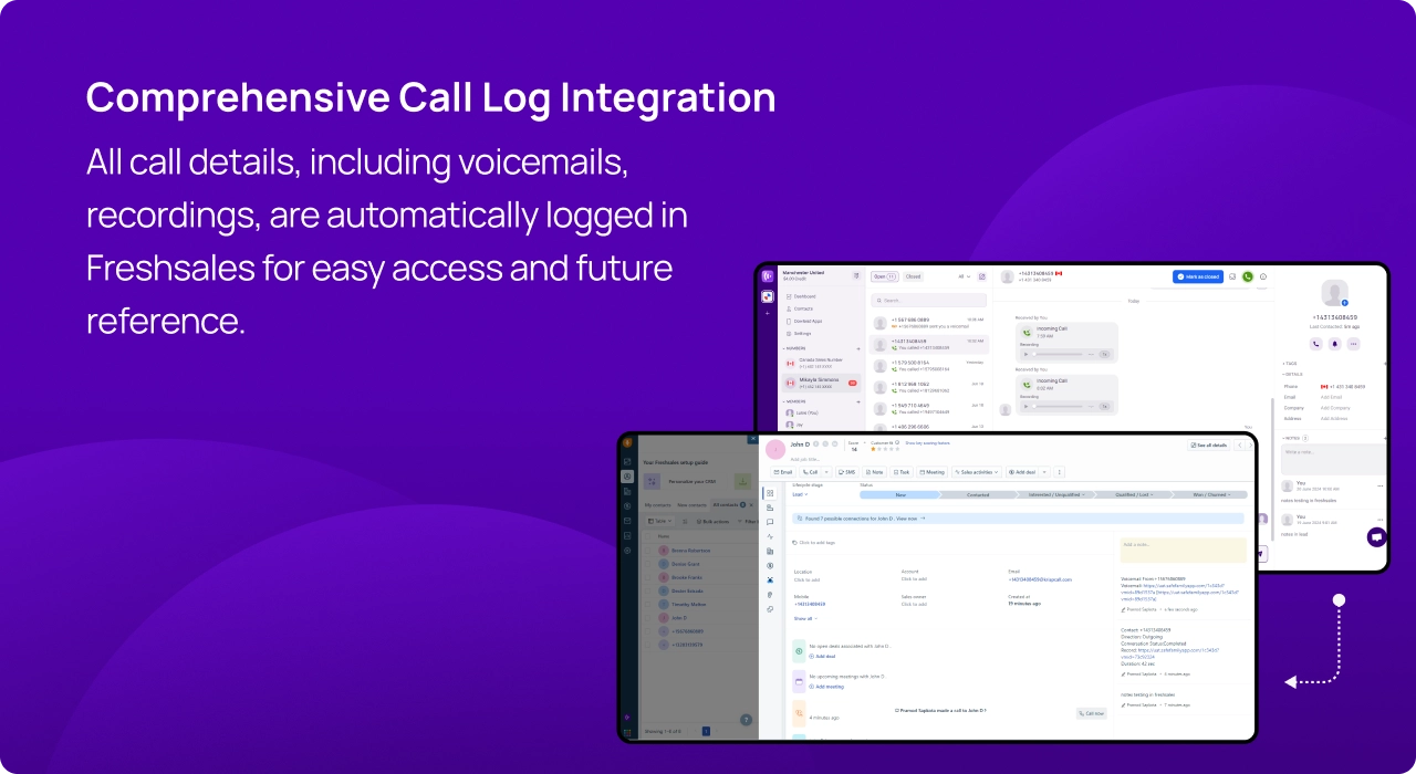 Comprehensive Call Log Integration KrispCallxFreshsales image