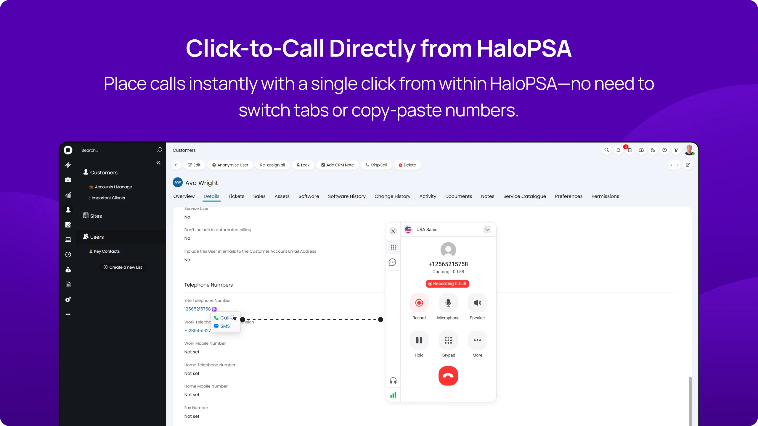 desktop HaloPSA integration overview