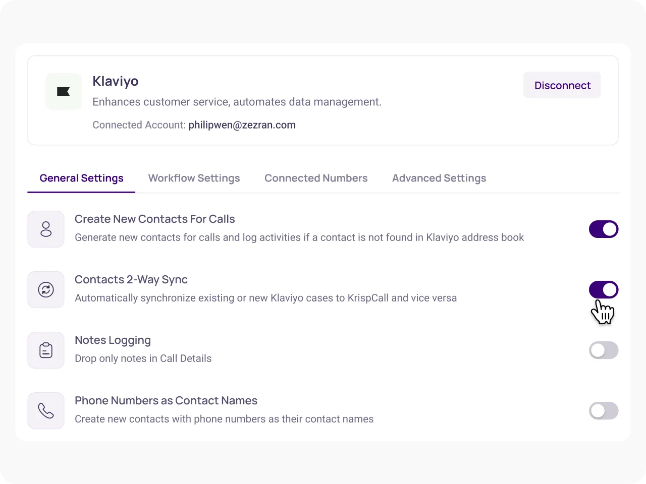 Edit Klaviyo Integration Features