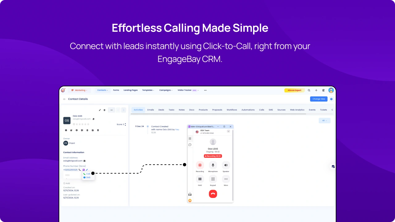 Effortless Calling Made Simple KrispCallxEngageBay img
