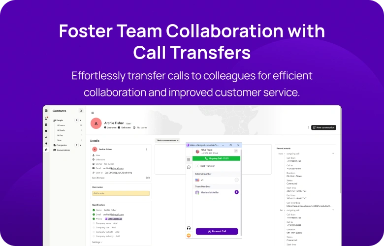 Effortlessly transfer calls to colleagues for efficient collaboration and improved customer service mobile img