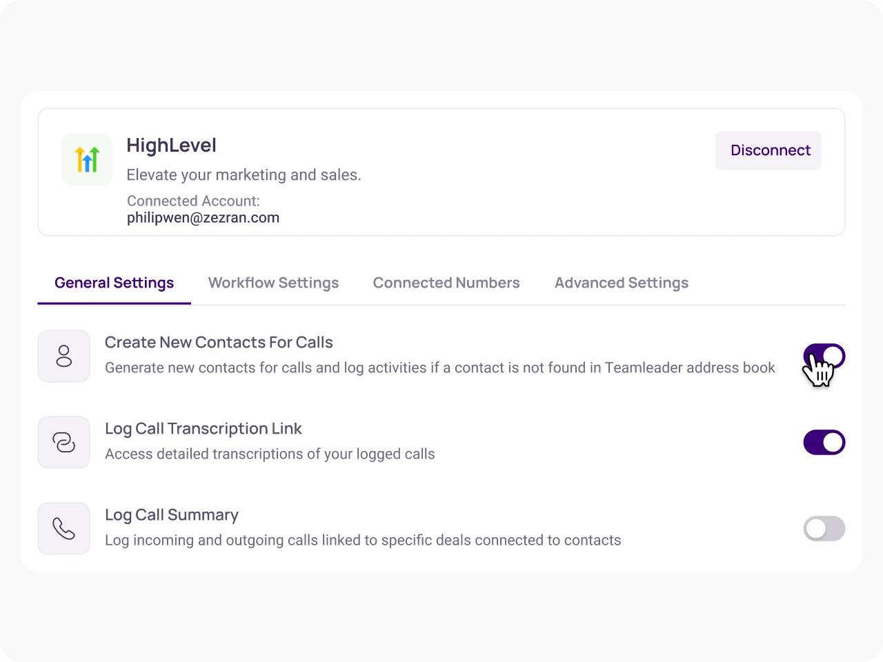 Enable HighLevel Integration Features img
