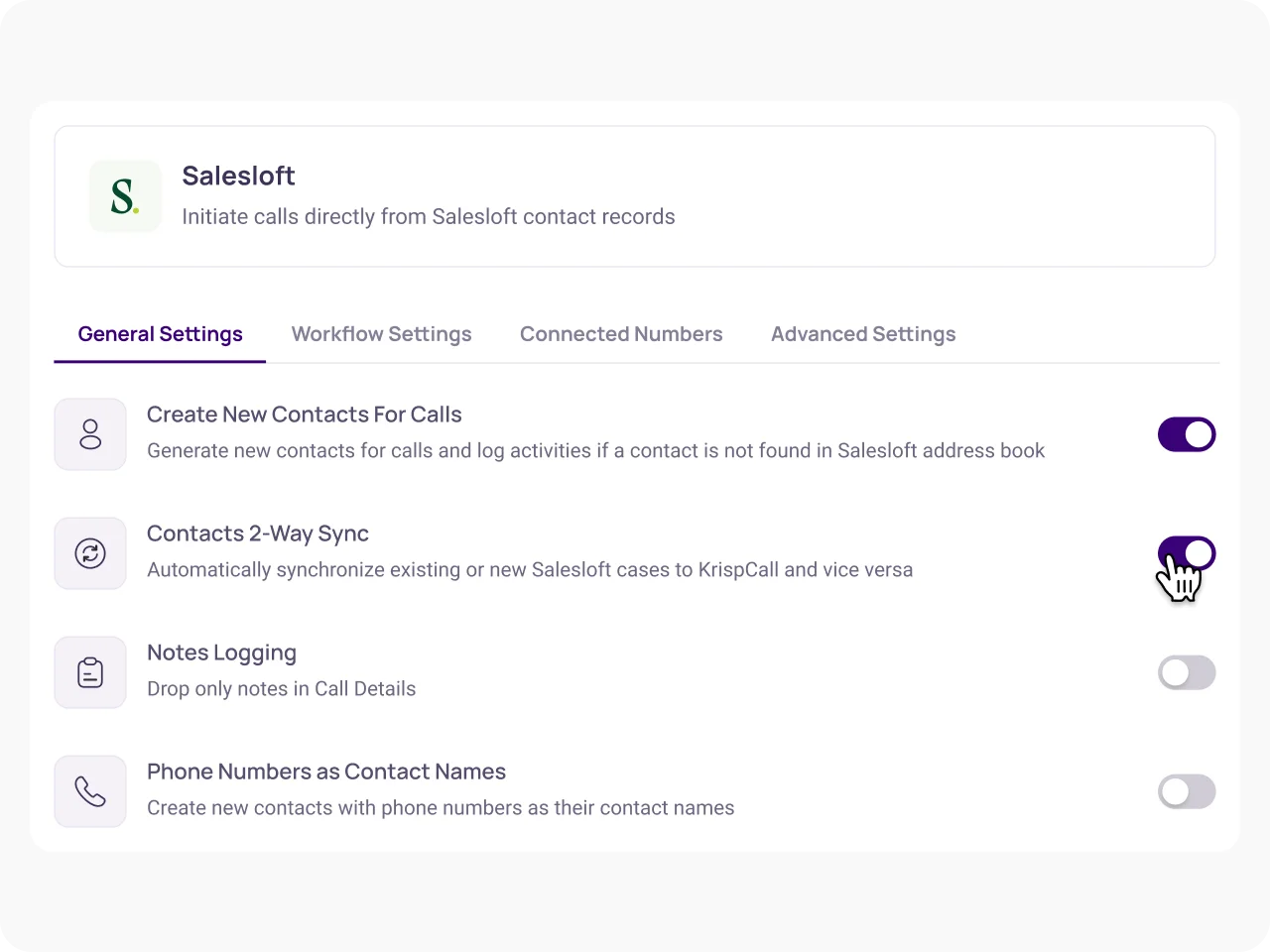 Enable Salesloft Integration Features