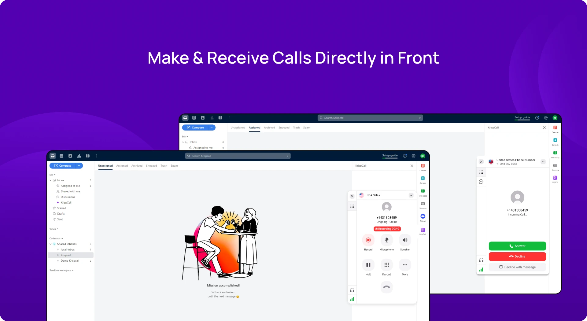 Front-KrispCallxFront Make & Receive Calls Directly in Front img