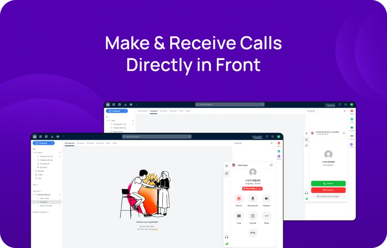 Front-KrispCallxFront Make & Receive Calls Directly in Front respo img