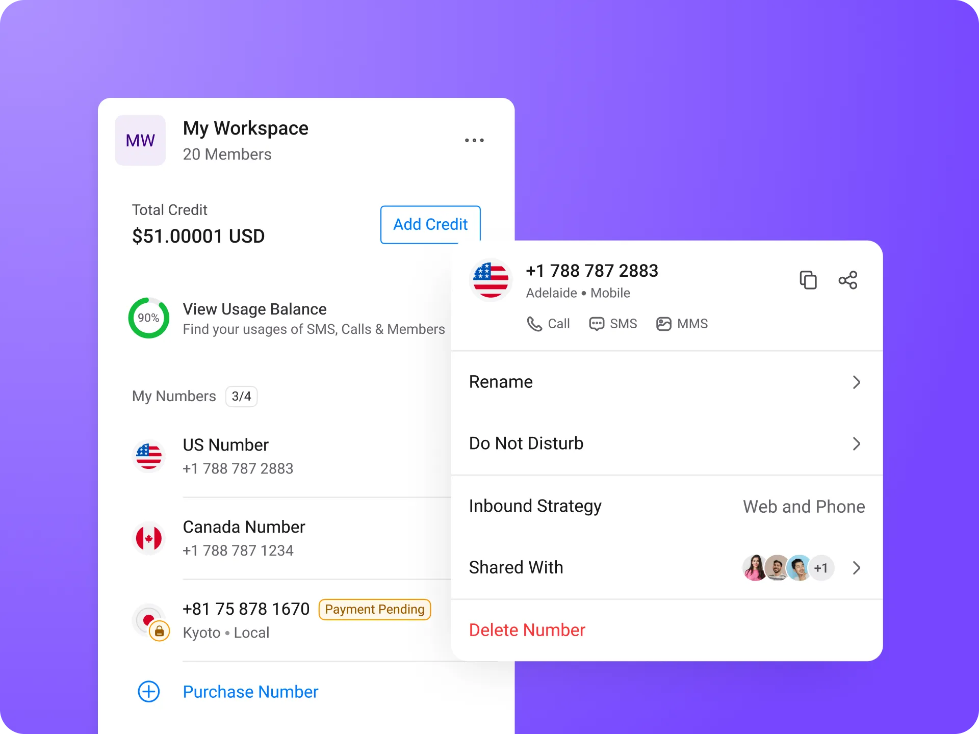 How to manage multiple virtual phone numbers