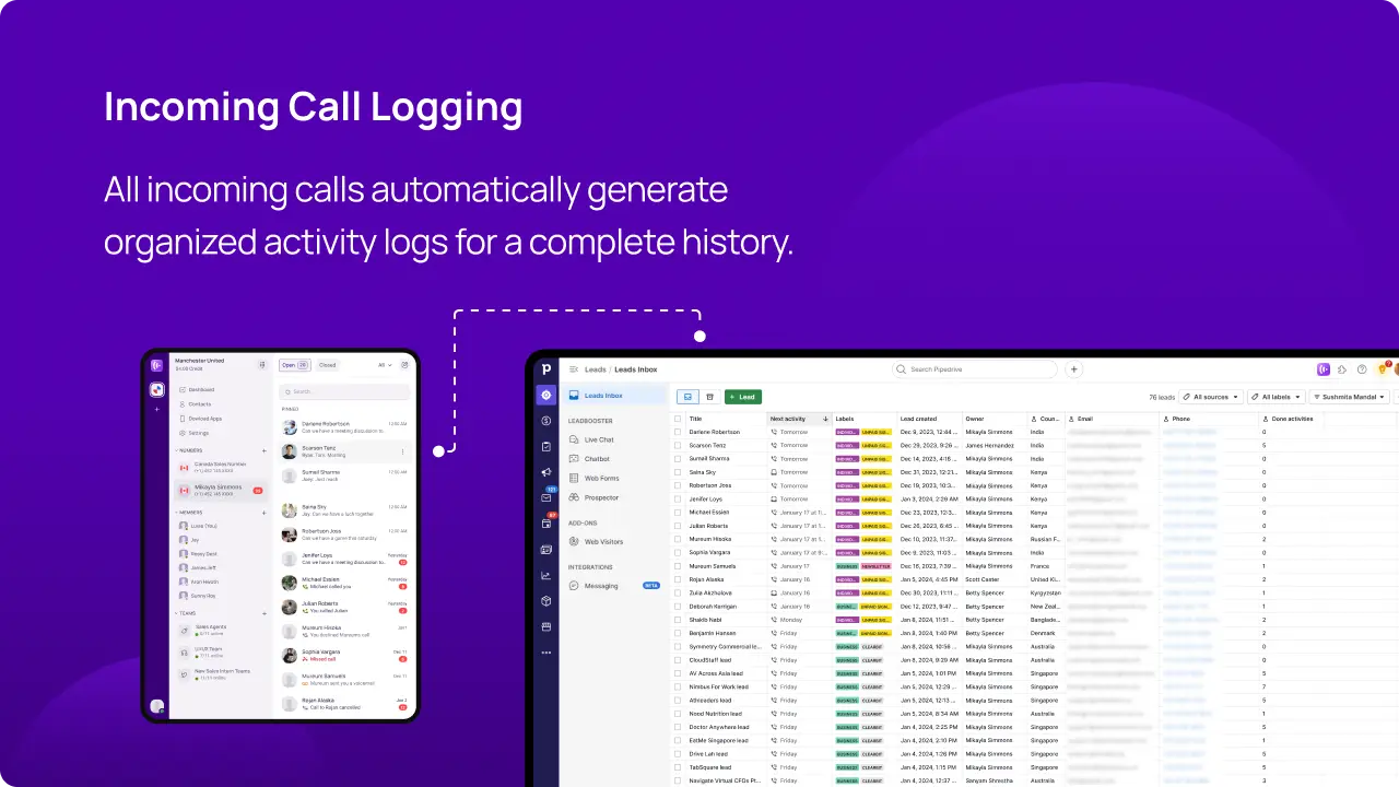 Incoming Call Logging KrispCallXPipedrive img
