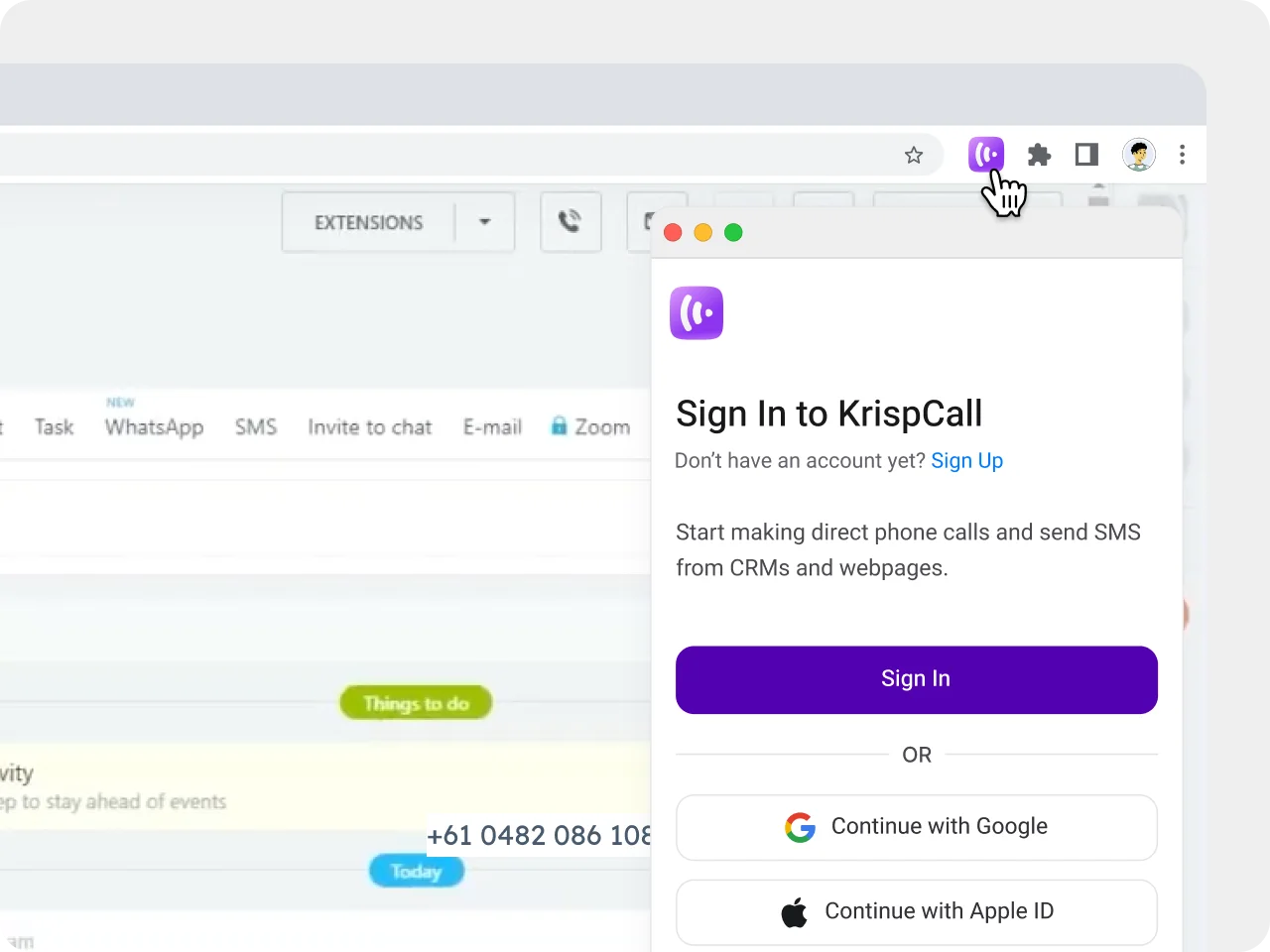 Install KrispCall Browser Extension to enable calling from Bitrix24 img