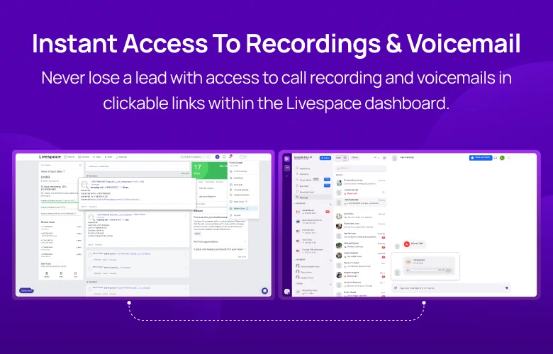Instant Access To Recordings & Voicemail' slider mob img