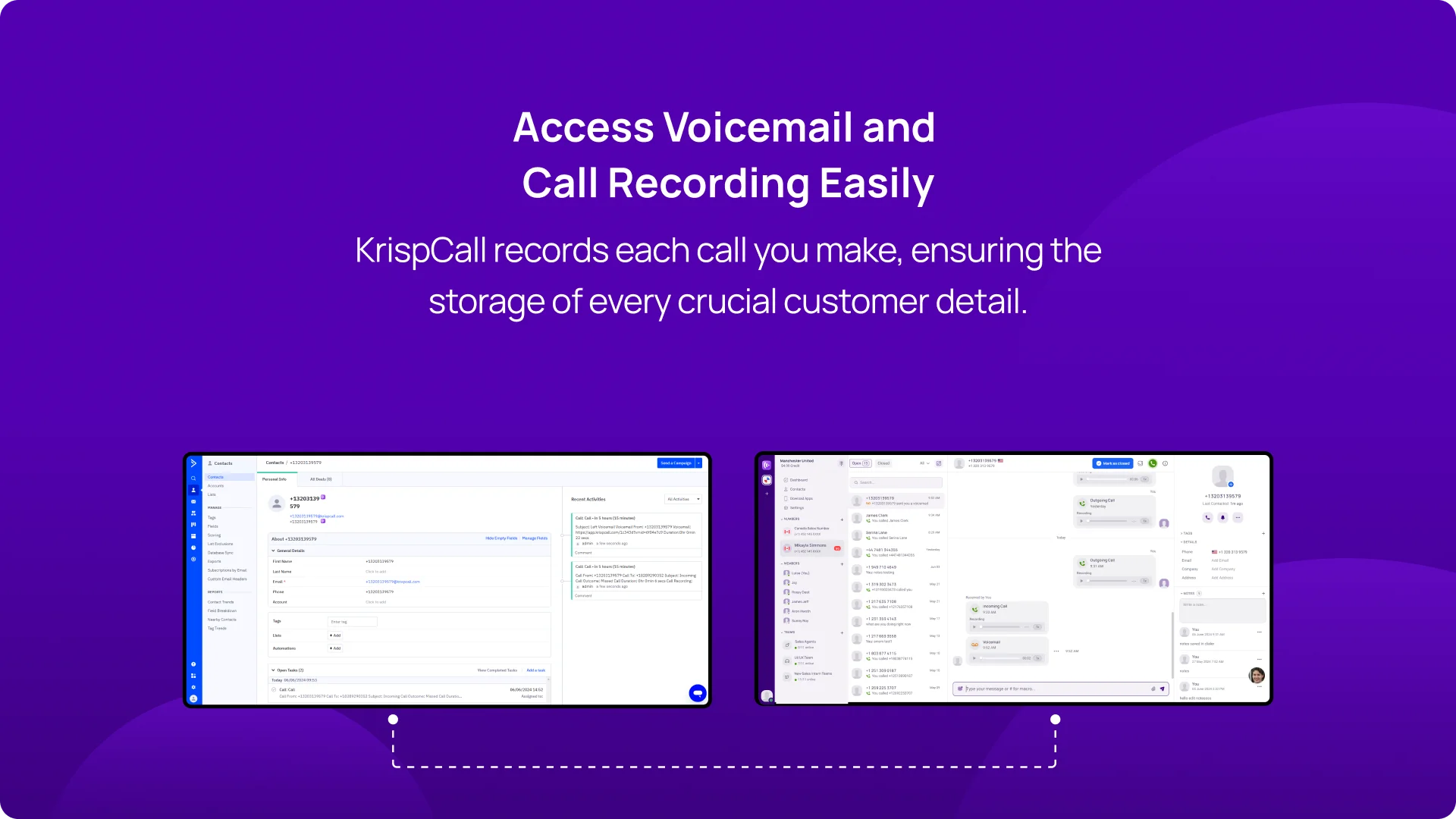 KrispCall X ActiveCampaign Access Voicemail and Call Recording Easily img