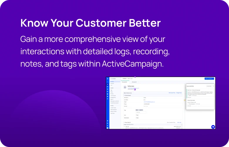 KrispCall X ActiveCampaign Know Your Customer Better respo img