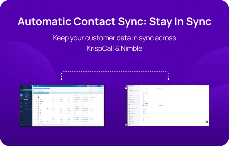 KrispCallxNimble Automatic Contact Sync Stay In Sync respo img