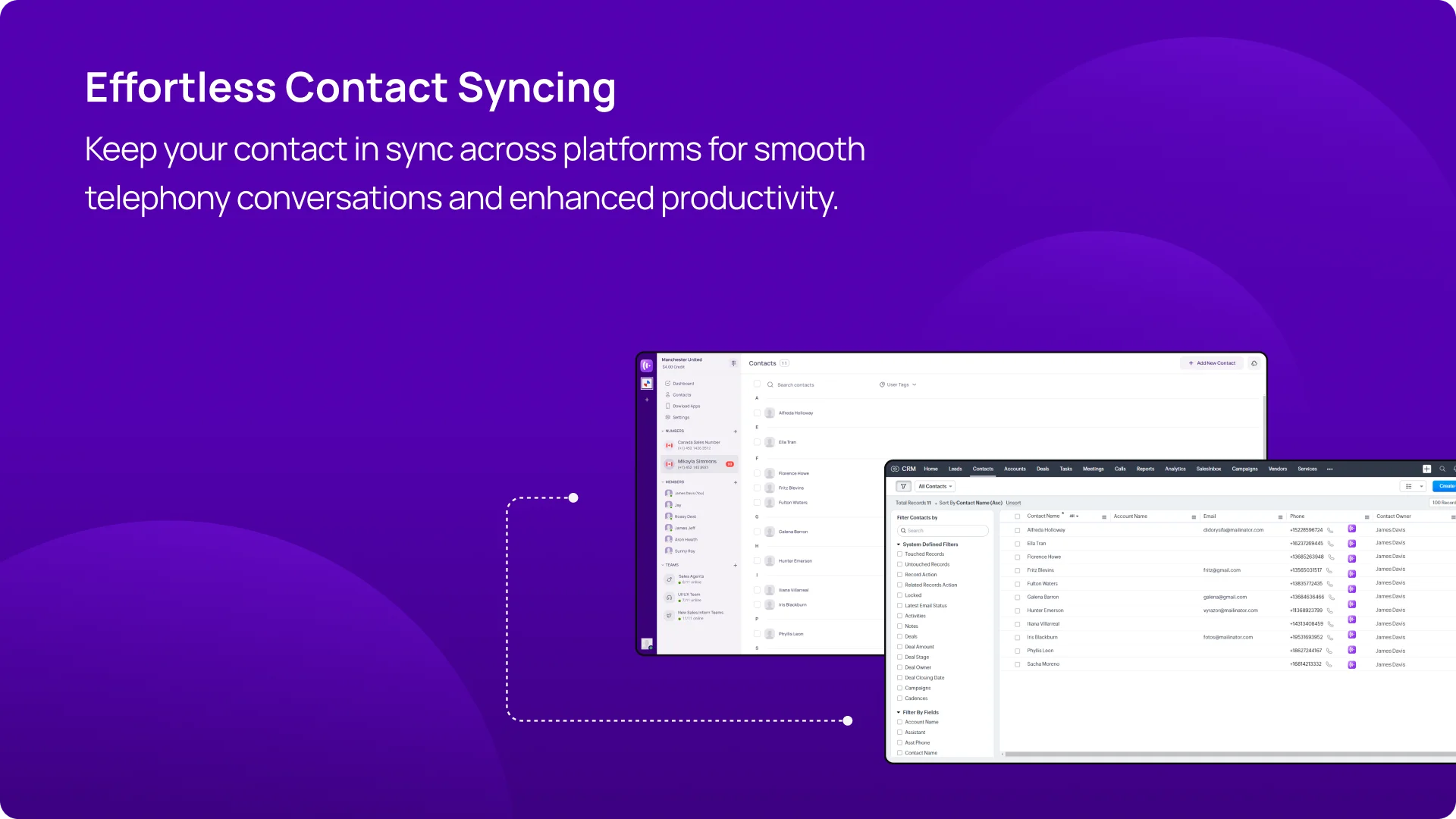 KrispCallxZoho_CRM Effortless Contact Syncing img