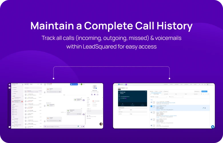 Maintain a Complete Call History KrispCallxLeadSquared mobile img