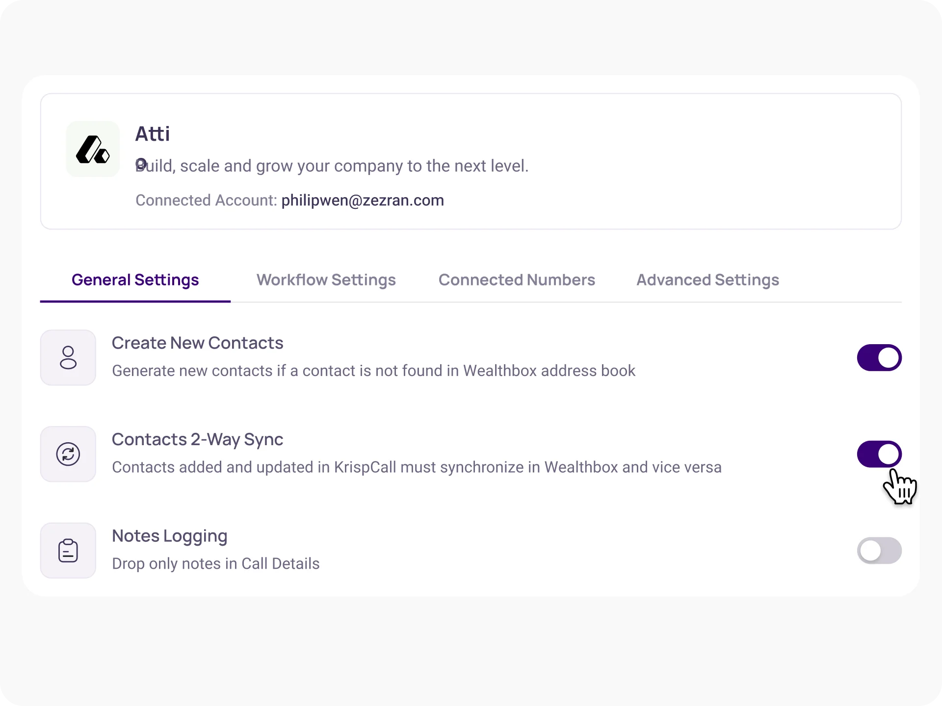 Manage the Active integration attio
