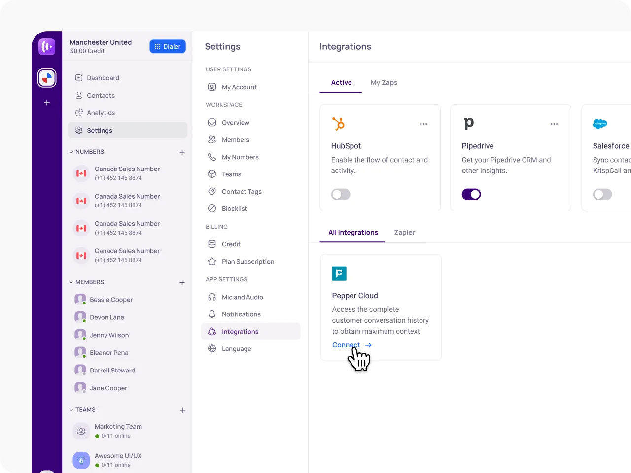 Navigate to Integration Settings