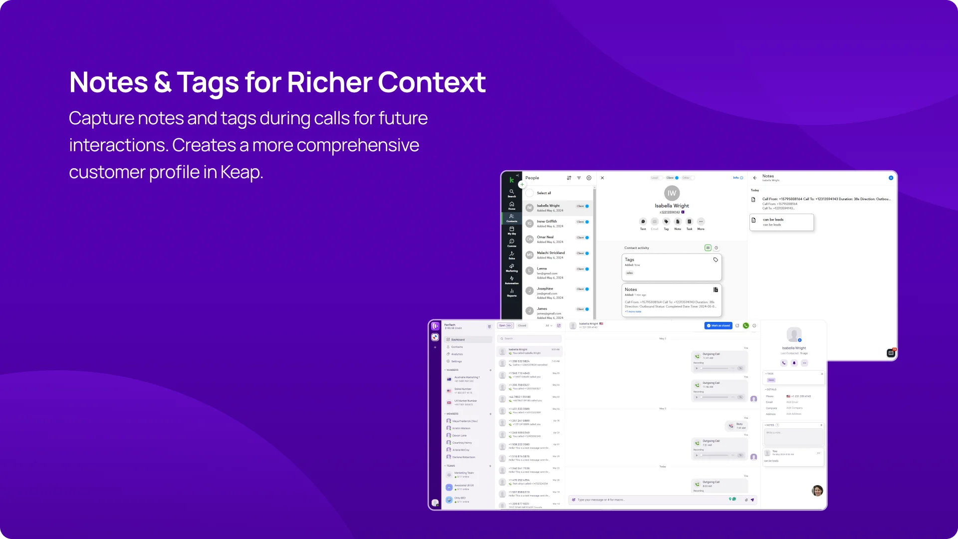 Notes & Tags for Richer Context KrispCallxKeap image