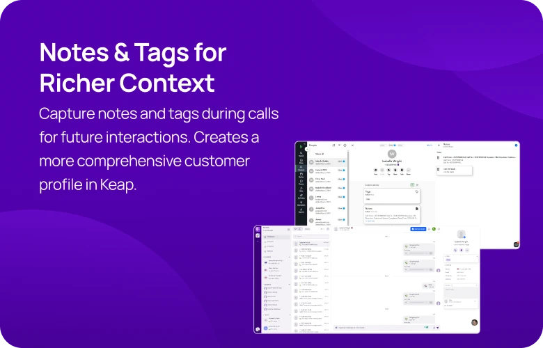 Notes & Tags for Richer Context KrispCallxKeap mobile image