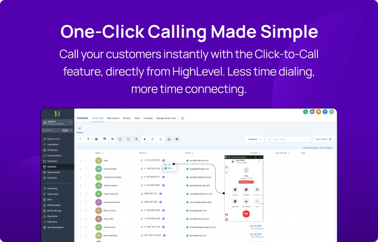 One-Click Calling Made Simple KrispCallxHighLevel respo img