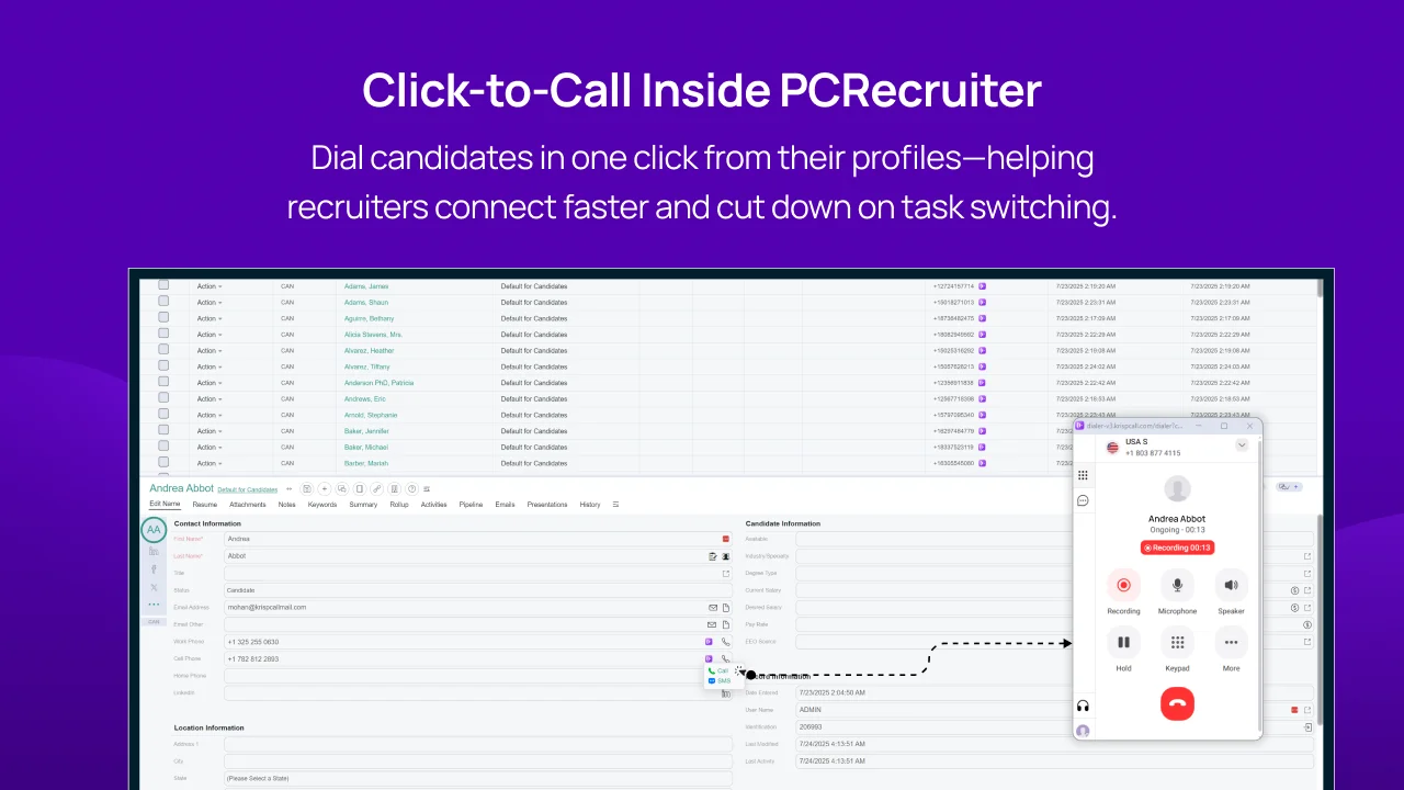 PCRecruiter Integration Overview