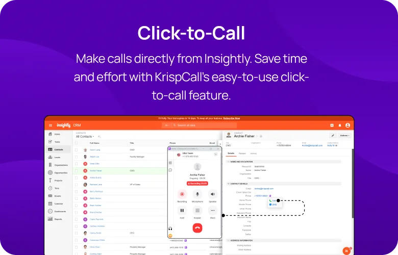 Pipeline Insightly integration overview mobile