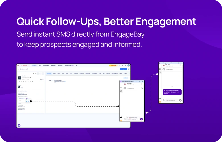 Quick Follow-Ups, Better Engagement KrispCallxEngageBay mobile img