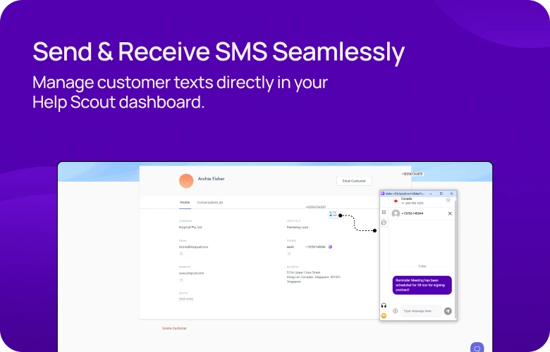 Send & Receive SMS Seamlessly KrispCallxHelp_Scout respo img