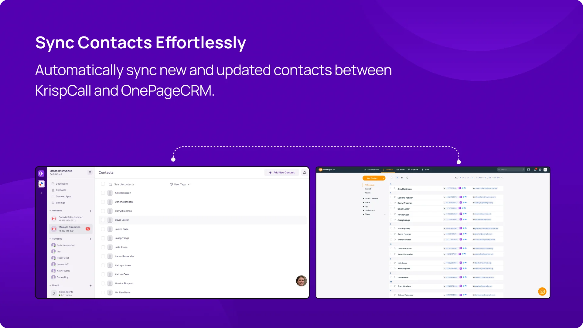 Sync Contacts Effortlessly KrispCallxOnePageCRM img