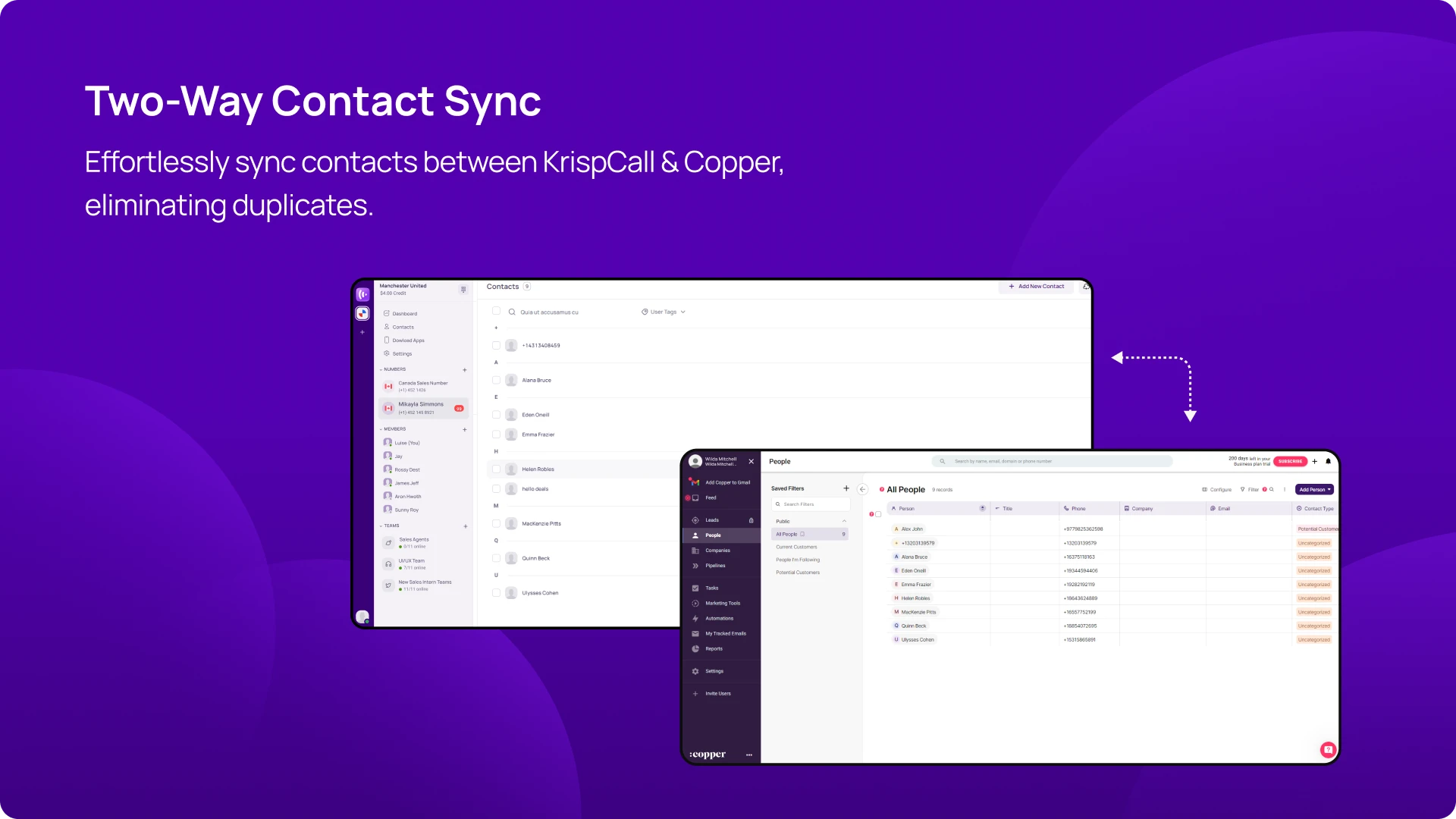 Two-Way Contact Sync KrispCallxCopper img