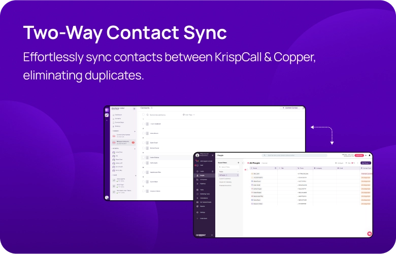 Two-Way Contact Sync KrispCallxCopper respo img