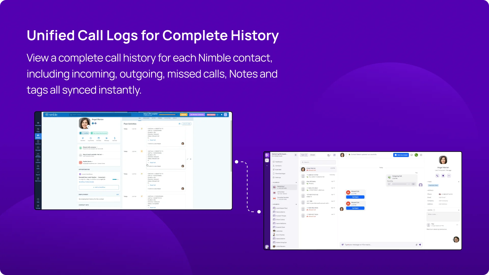 Unified Call Logs for Complete History KrispCallxNimble img