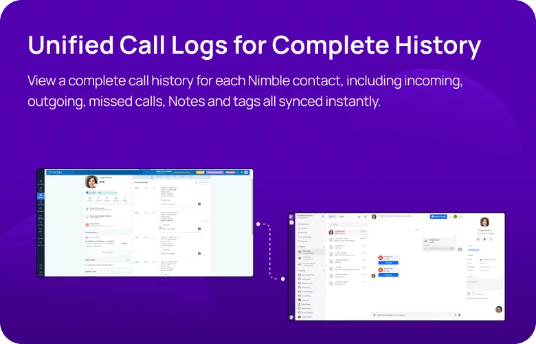Unified Call Logs for Complete History KrispCallxNimble respo img